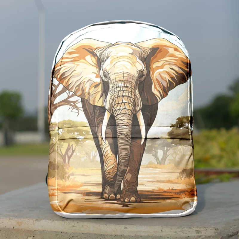 African Elephant Vector Art Minimalist Backpack