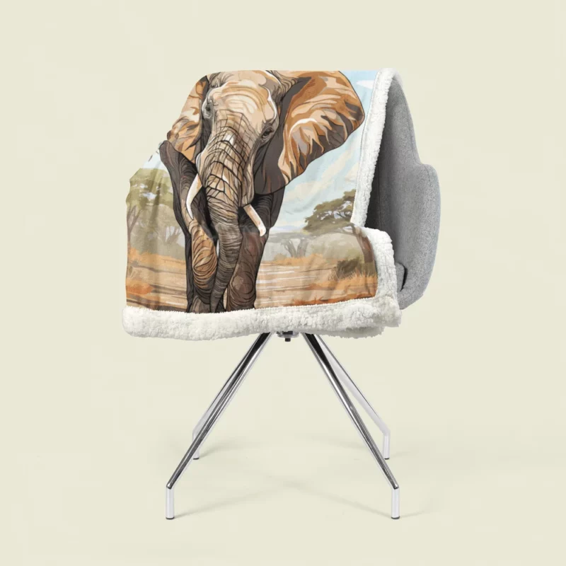 African Elephant Vector Art Sherpa Fleece Blanket 1