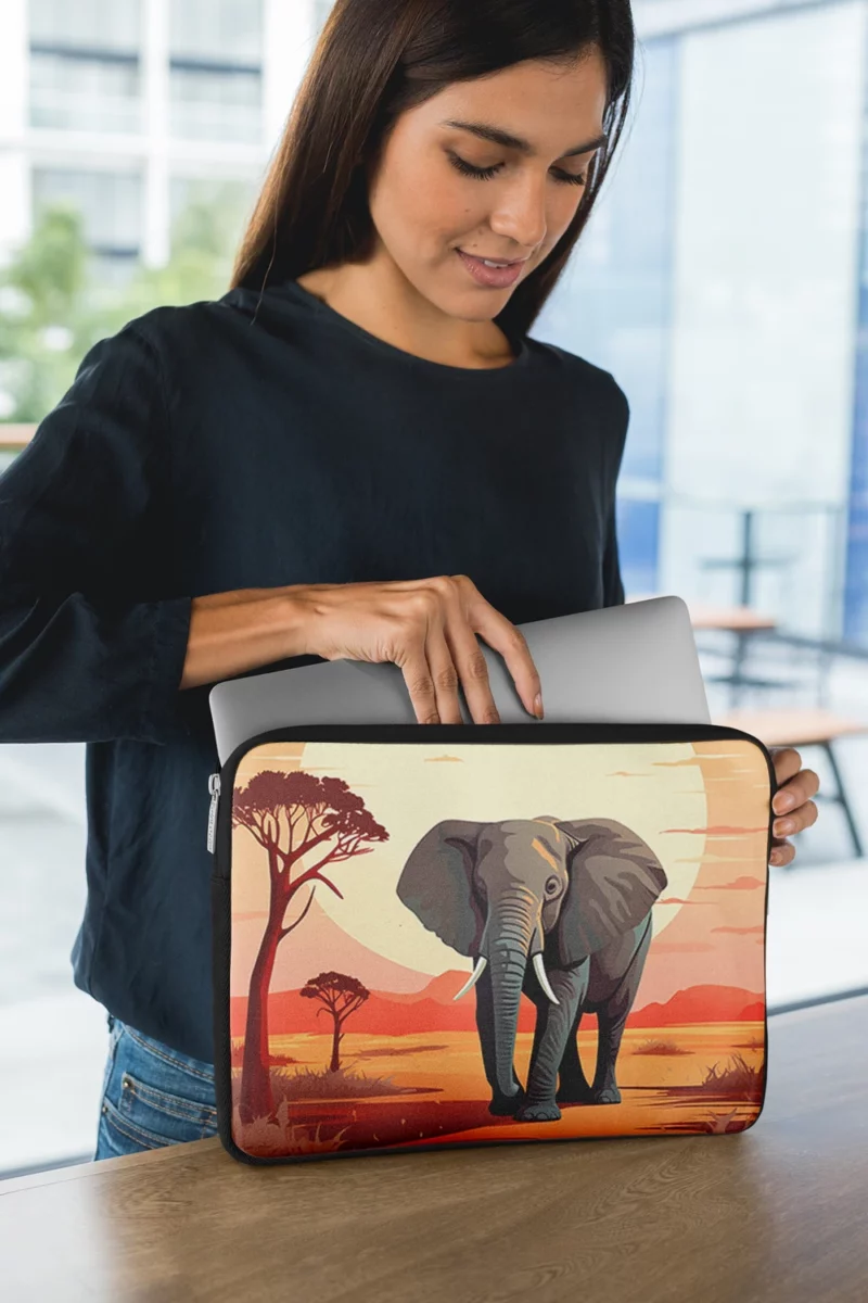 African Elephant in Savanna Laptop Sleeve 1