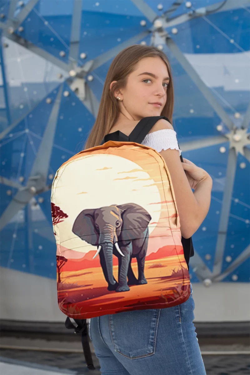 African Elephant in Savanna Minimalist Backpack 2