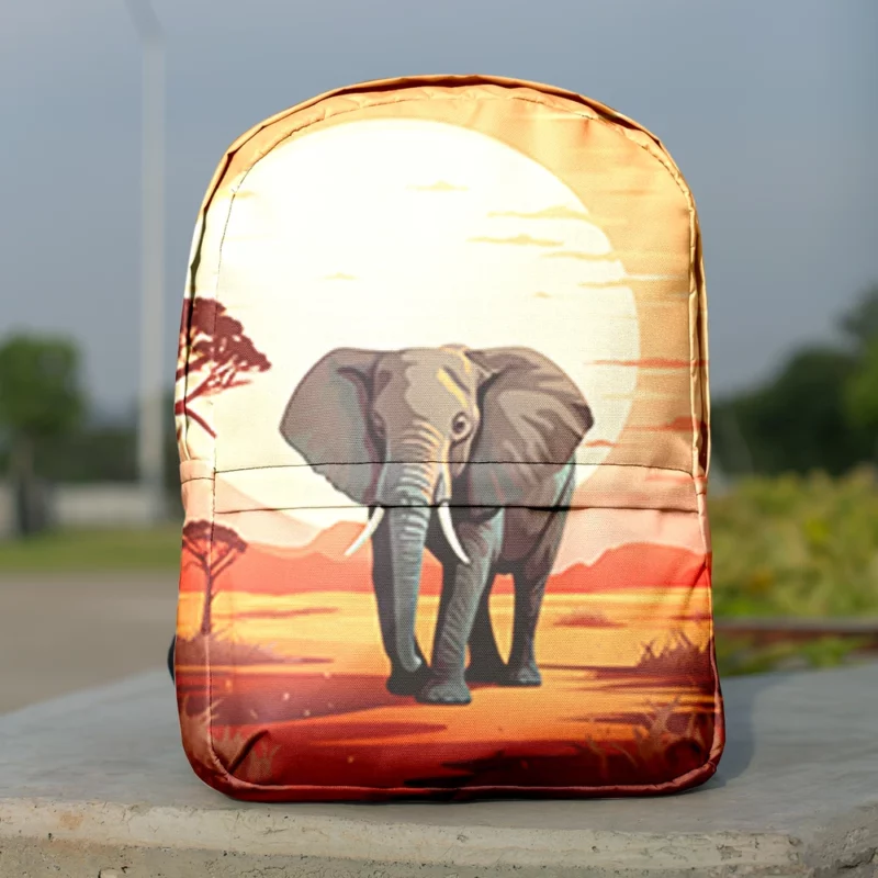 African Elephant in Savanna Minimalist Backpack