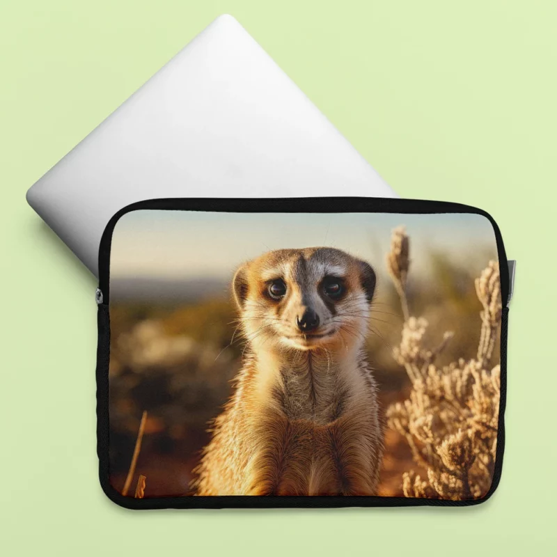 Alert Meerkat in the Grassland Laptop Sleeve