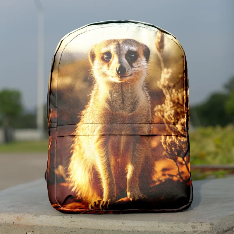 Alert Meerkat in the Grassland Minimalist Backpack