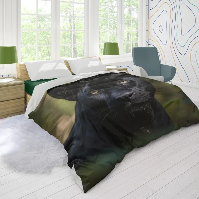 Alert Tiger Walking in Nature Duvet Cover