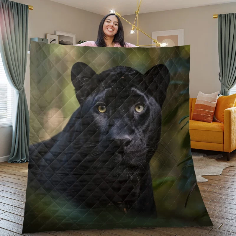 Alert Tiger Walking in Nature Quilt Blanket