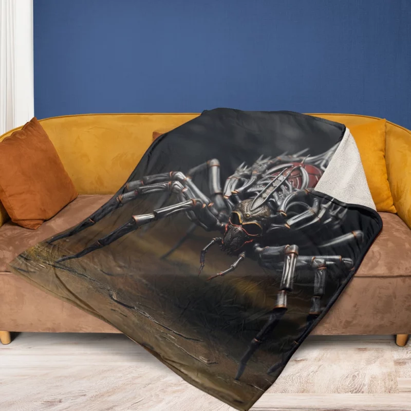 Alien Black Spider Fleece Blanket 1