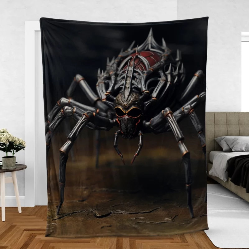 Alien Black Spider Fleece Blanket