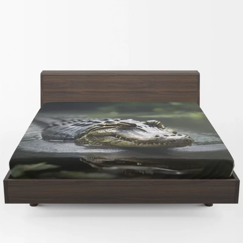 Alligator in Murky Water Fitted Sheet 1