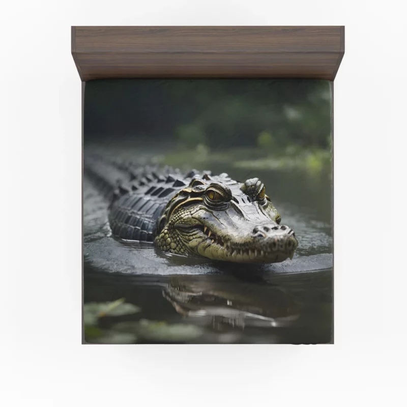 Alligator in Murky Water Fitted Sheet