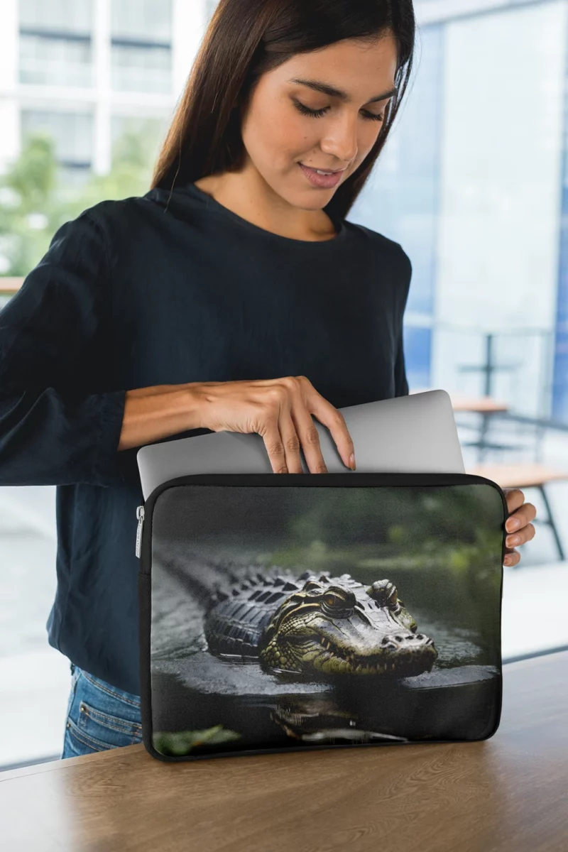 Alligator in Murky Water Laptop Sleeve 1