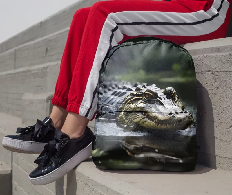 Alligator in Murky Water Minimalist Backpack 1