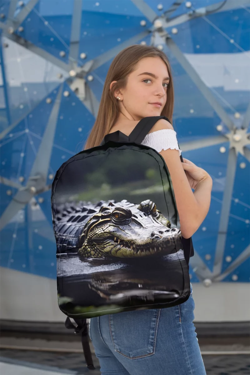 Alligator in Murky Water Minimalist Backpack 2