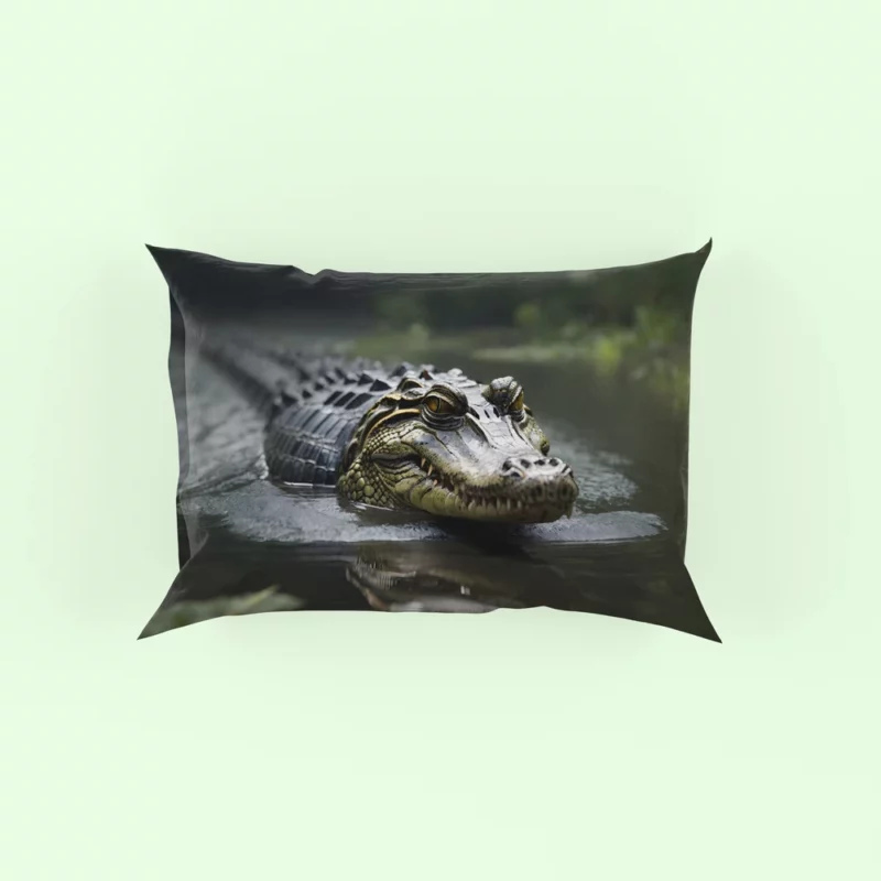 Alligator in Murky Water Pillow Case