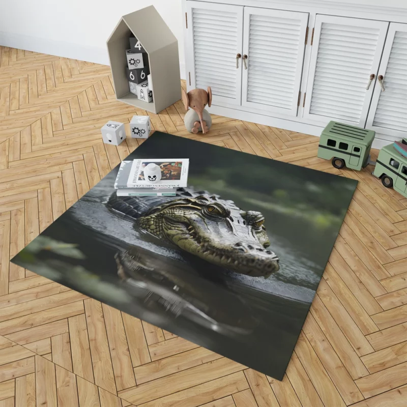 Alligator in Murky Water Rug 1