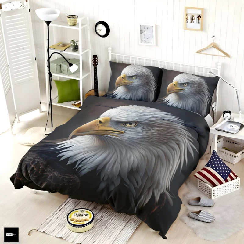 Angry Bald Eagle Artwork Bedding Set