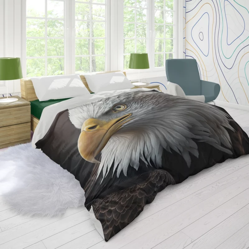 Angry Bald Eagle Artwork Duvet Cover