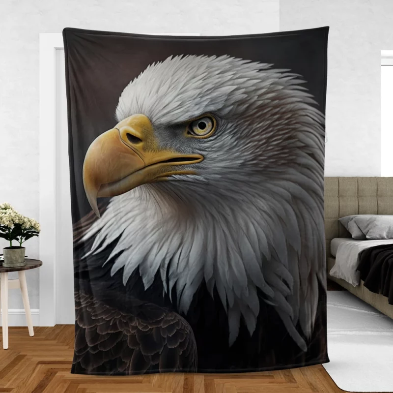 Angry Bald Eagle Artwork Fleece Blanket