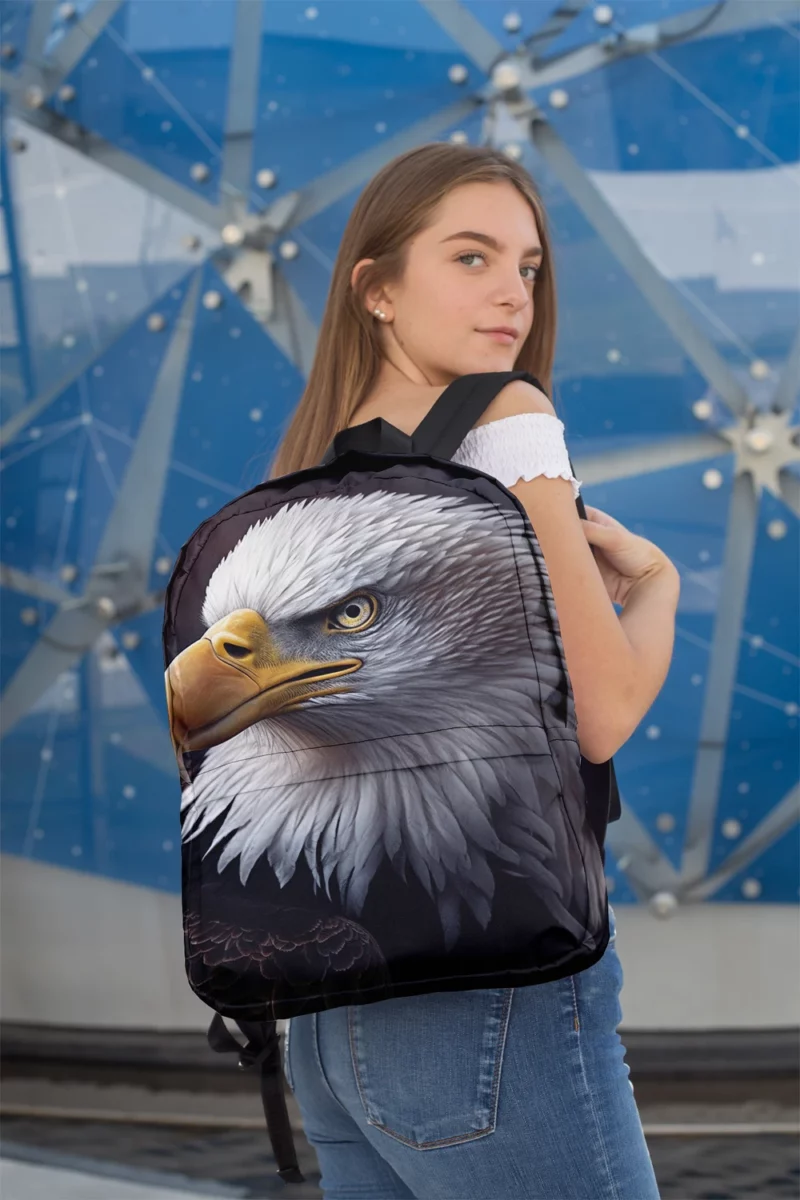 Angry Bald Eagle Artwork Minimalist Backpack 2