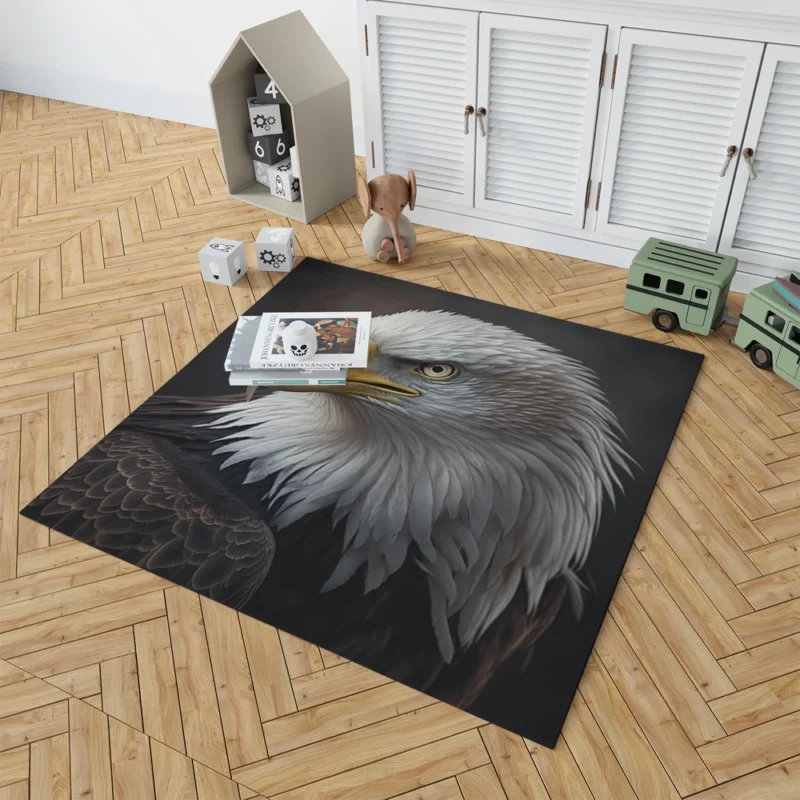 Angry Bald Eagle Artwork Rug 1