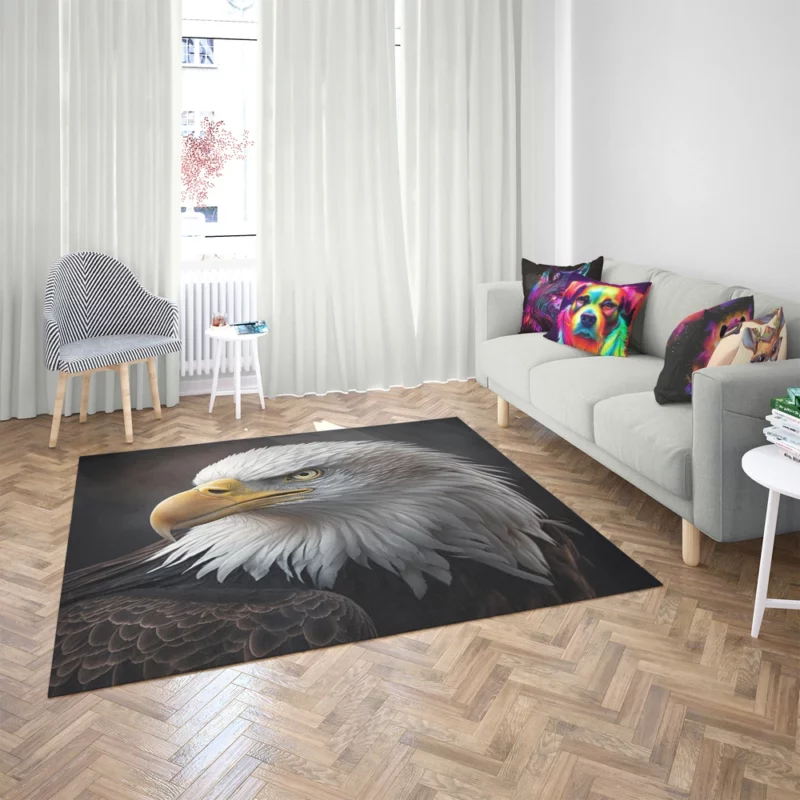 Angry Bald Eagle Artwork Rug 2