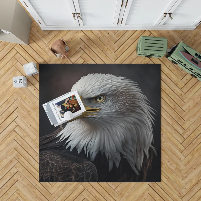 Angry Bald Eagle Artwork Rug