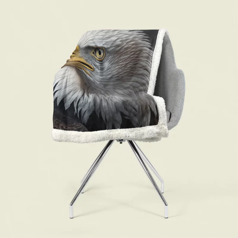 Angry Bald Eagle Artwork Sherpa Fleece Blanket 1