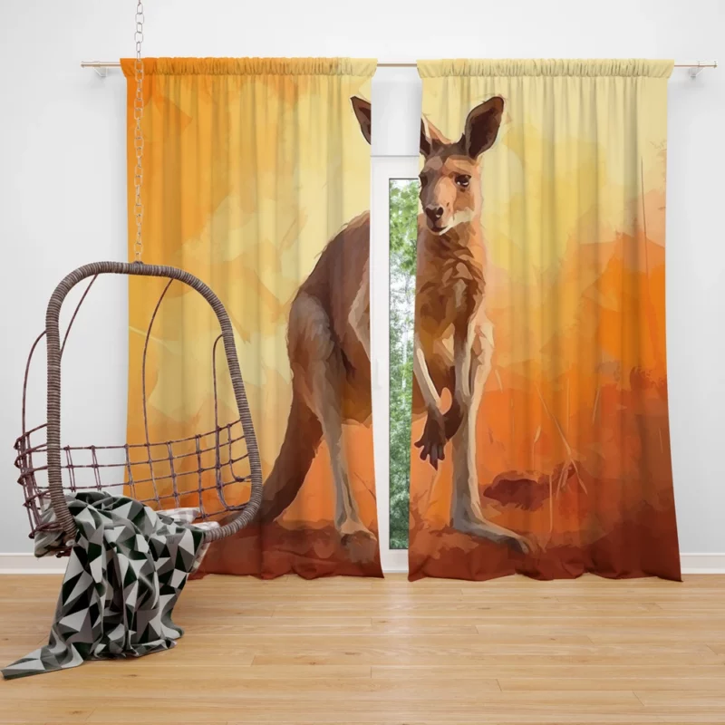 Animal Silhouette Artwork Window Curtain