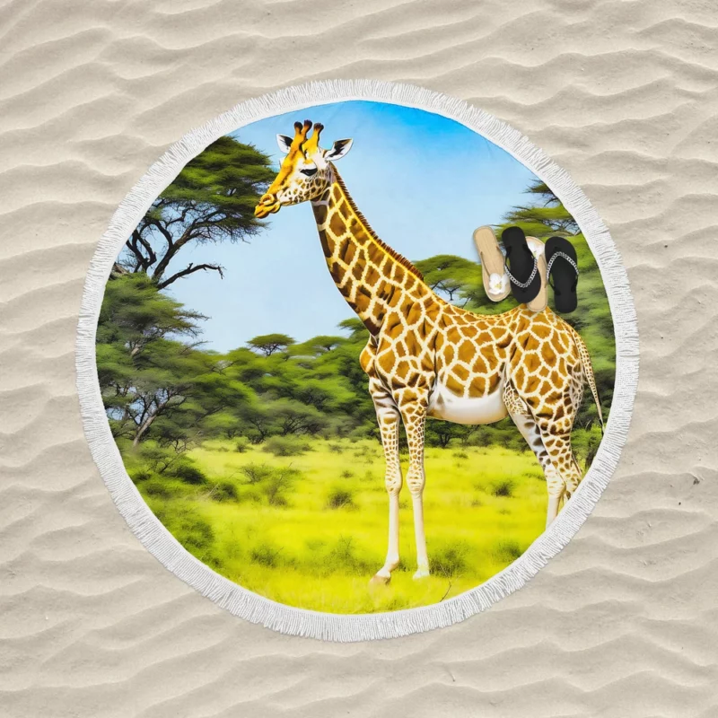 Animals at the Zoo Round Beach Towel