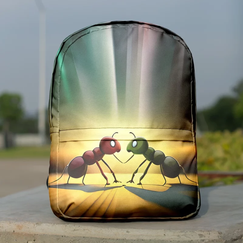 Ant Couple Facing Each Other Minimalist Backpack