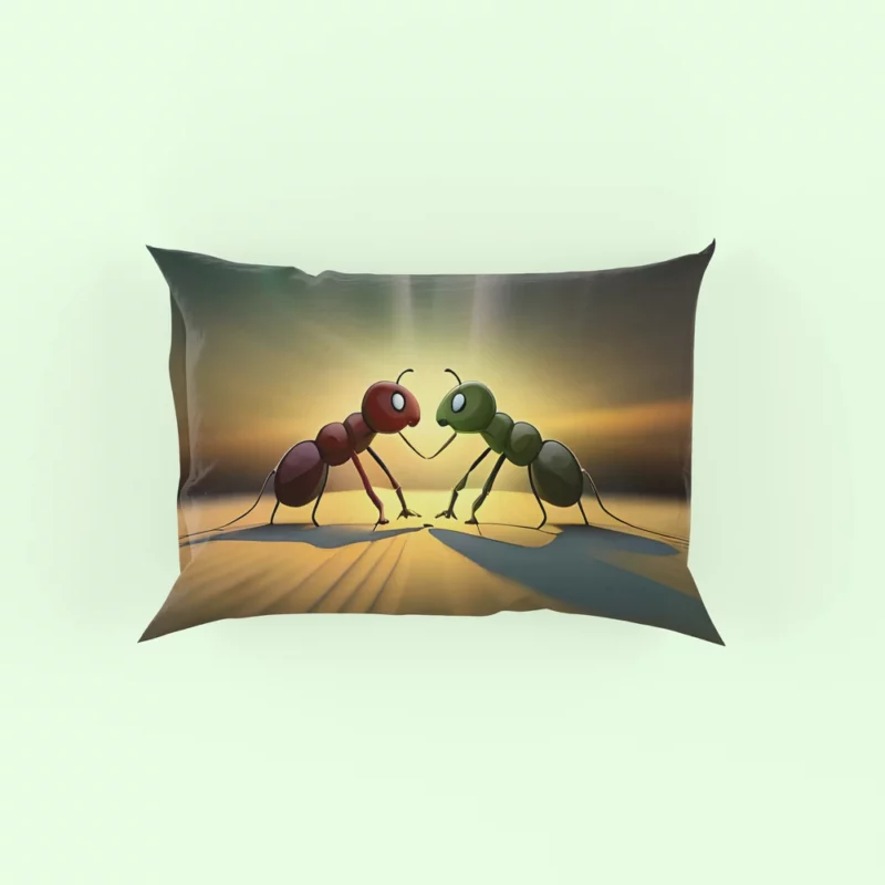 Ant Couple Facing Each Other Pillow Case