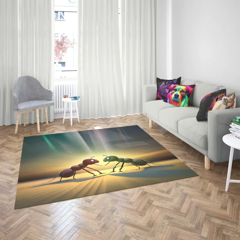 Ant Couple Facing Each Other Rug 2