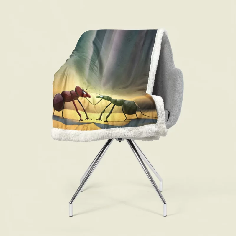 Ant Couple Facing Each Other Sherpa Fleece Blanket 1