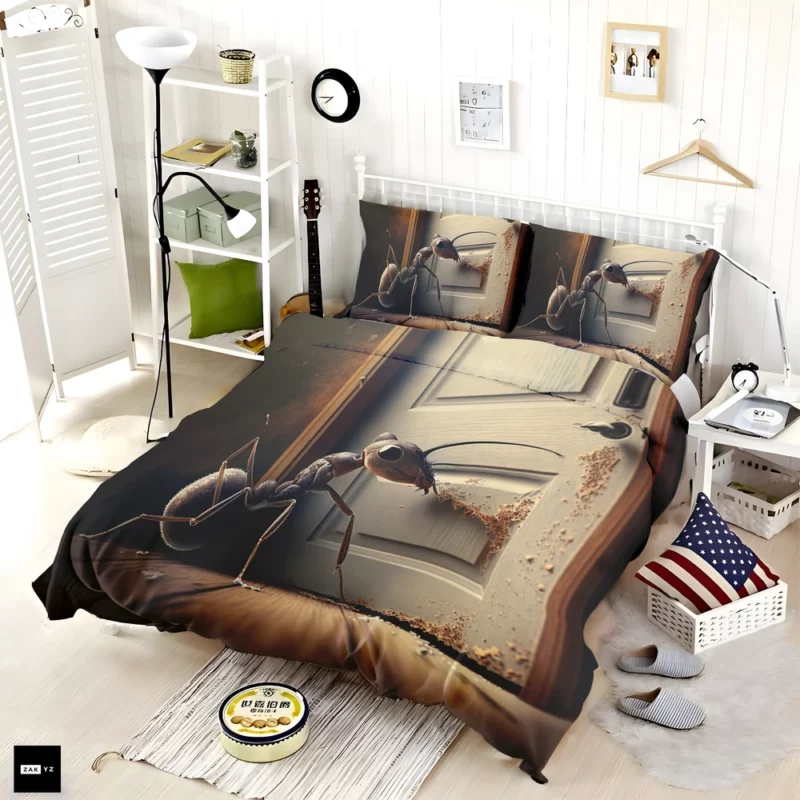 Ant Eating Honey AI Art Bedding Set