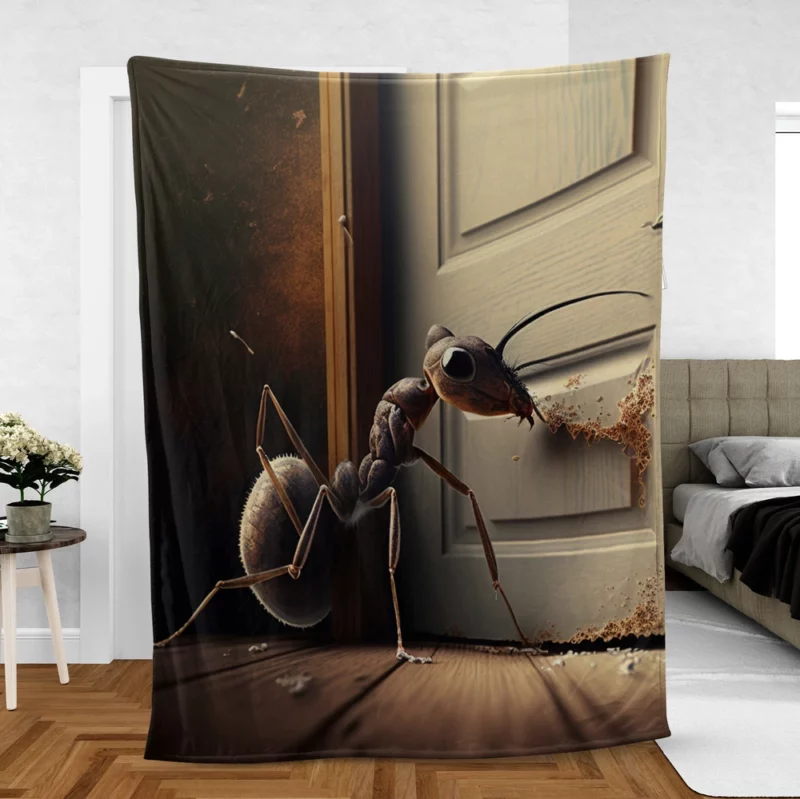Ant Eating Honey AI Art Fleece Blanket