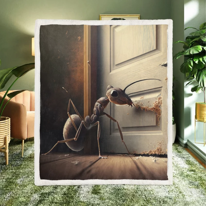 Ant Eating Honey AI Art Sherpa Fleece Blanket