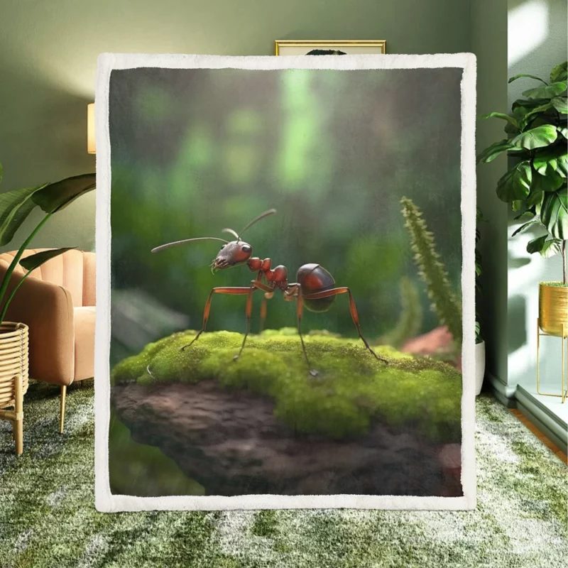 Ant on a Rock Sherpa Fleece Blanket