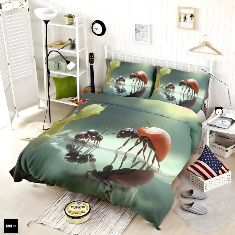 Ants and Flowers Digital Art Bedding Set