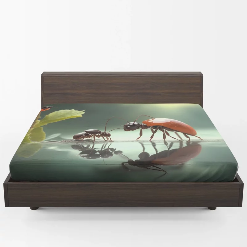 Ants and Flowers Digital Art Fitted Sheet 1