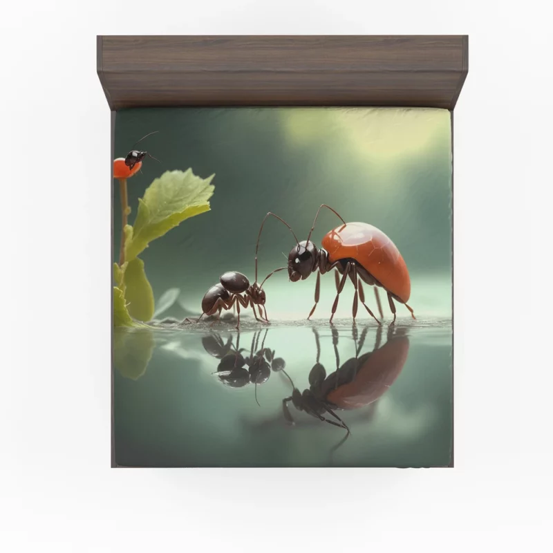 Ants and Flowers Digital Art Fitted Sheet