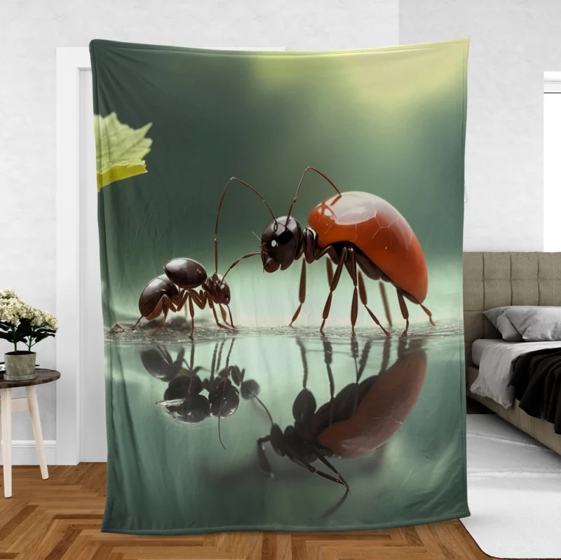 Ants and Flowers Digital Art Fleece Blanket