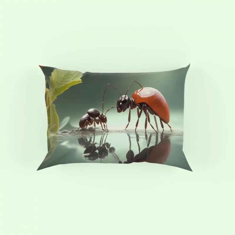 Ants and Flowers Digital Art Pillow Case