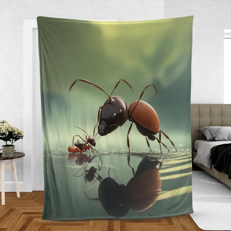 Ants in Flower Garden Fleece Blanket