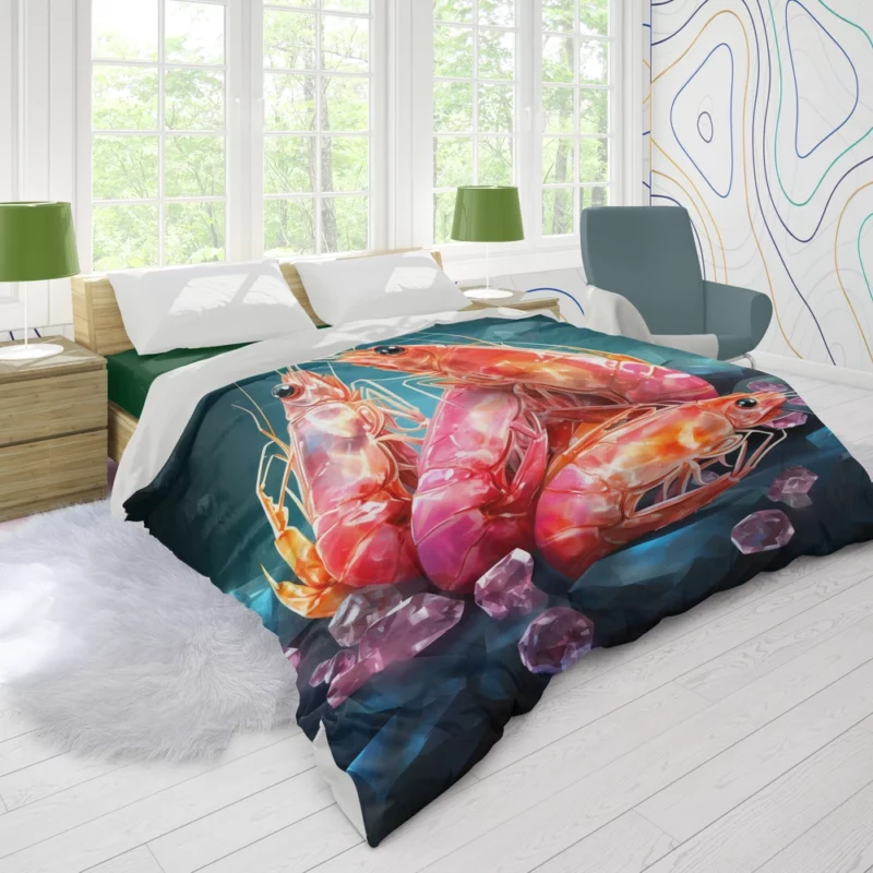 Appetizing Prawns Photo Duvet Cover