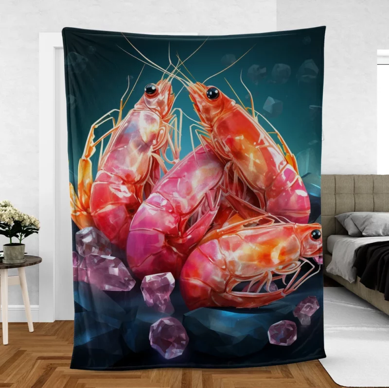 Appetizing Prawns Photo Fleece Blanket