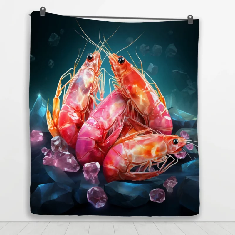 Appetizing Prawns Photo Quilt Blanket 1