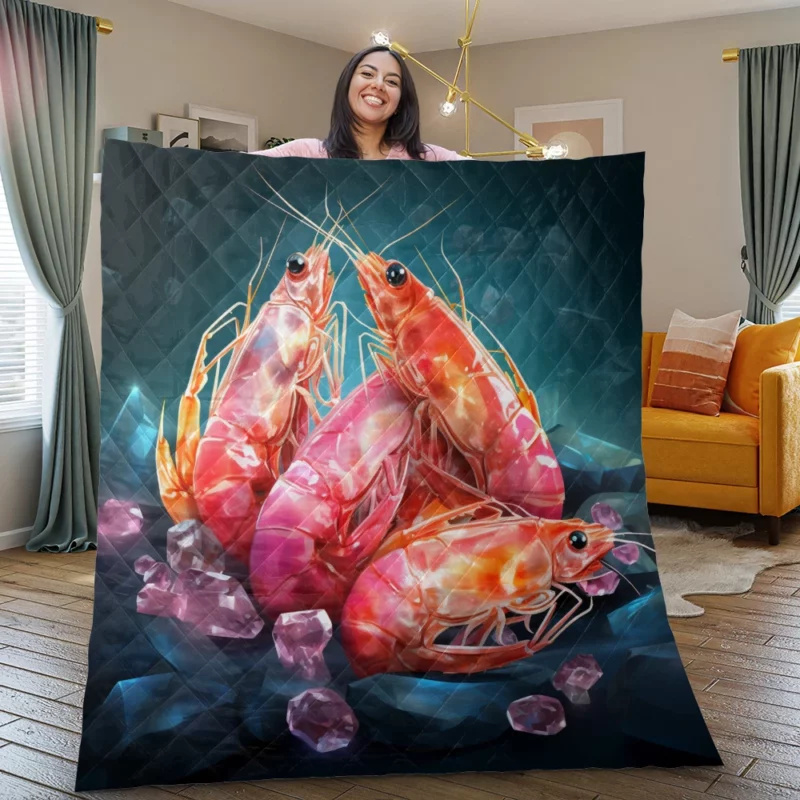 Appetizing Prawns Photo Quilt Blanket