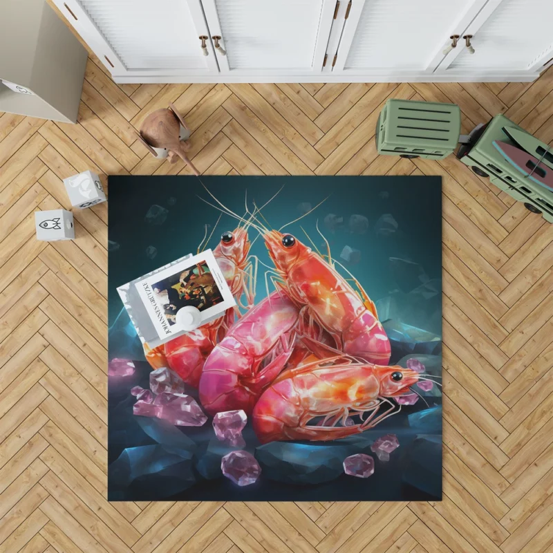 Appetizing Prawns Photo Rug