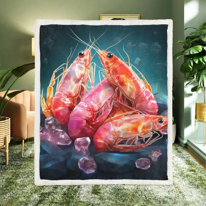 Appetizing Prawns Photo Sherpa Fleece Blanket