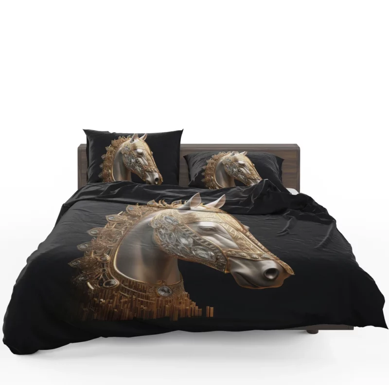 Arabic Calligraphy Horse Art Bedding Set 1