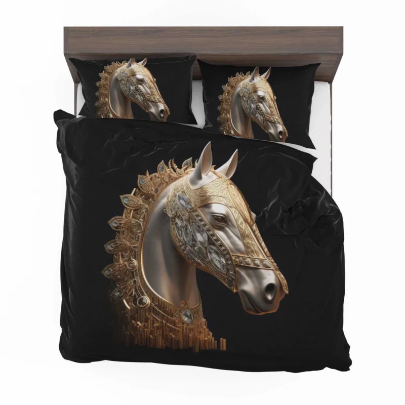 Arabic Calligraphy Horse Art Bedding Set 2